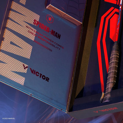 Victor AuraSpeed Spider-Man GB-D 4U6 Badminton Racquet | Limited Edition Gift Box